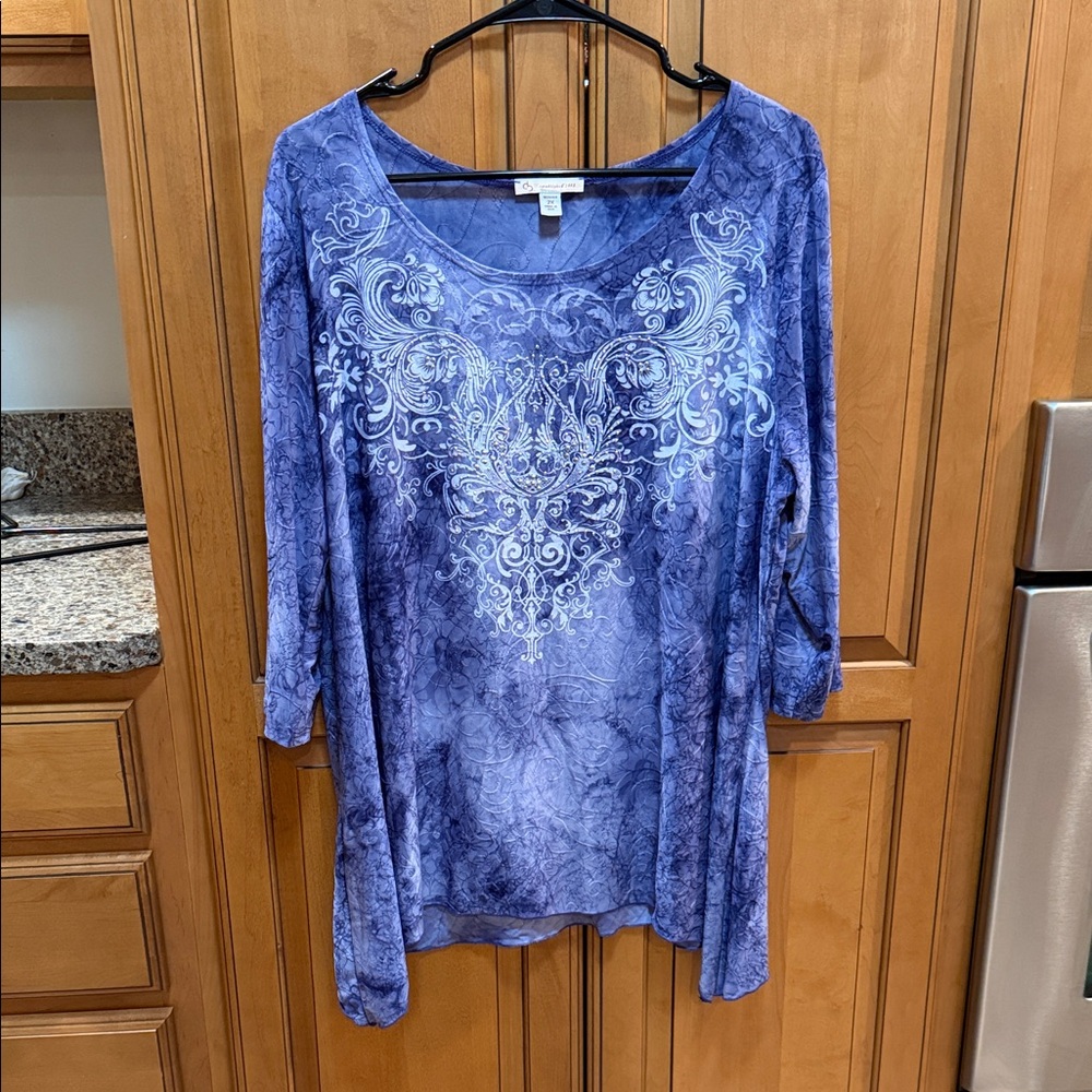 Elegant Indigo Tunic with Embroidery